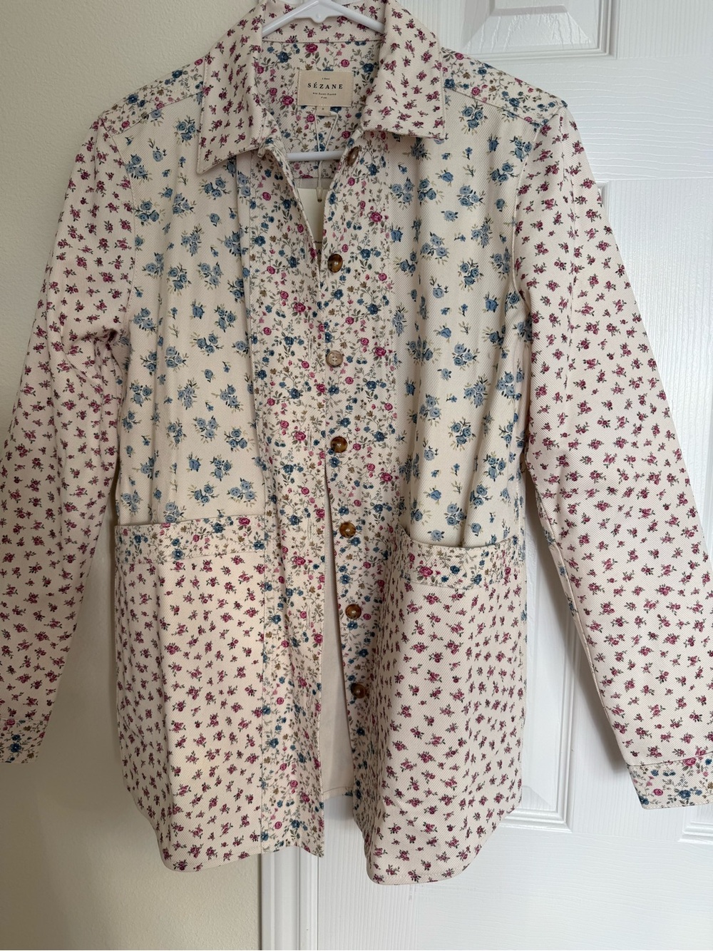 Sezane Will Jacket Patchwork Mini Flowers